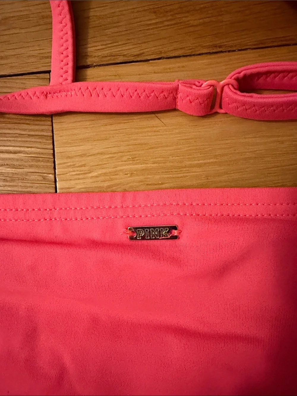 PINK Victoria's Secret Neon Pink Push-Up Bikini Set with Strappy Sides